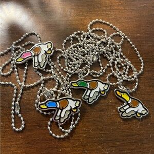 Human Made Silver Pink Jewelry Set Bape Nigo 4x